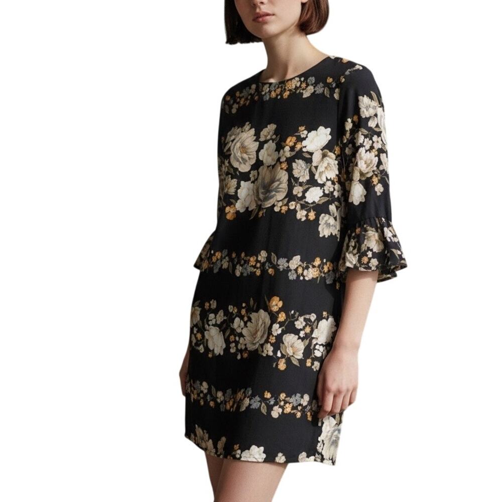 Old Navy Floral Quarter Sleeve Shift Dress Boho size Medium